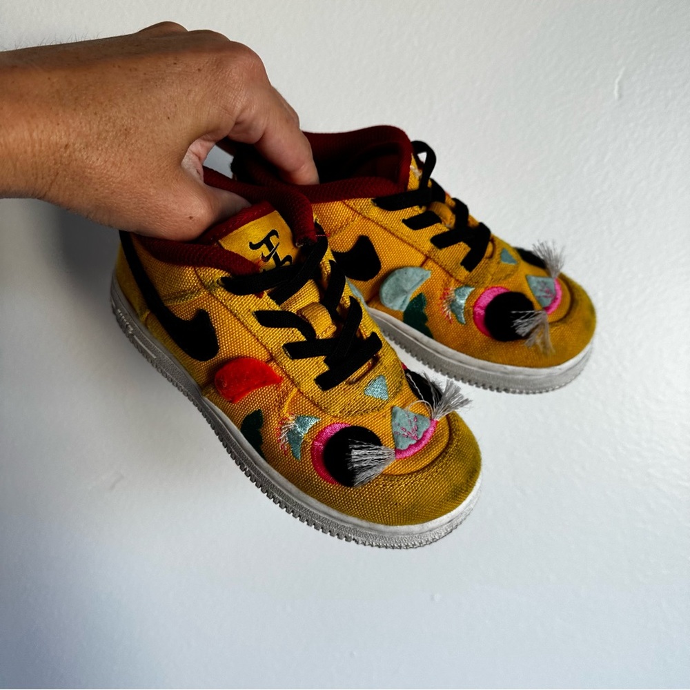 Nike Kids Yellow and Red Sneakers - Picture 2 of 5